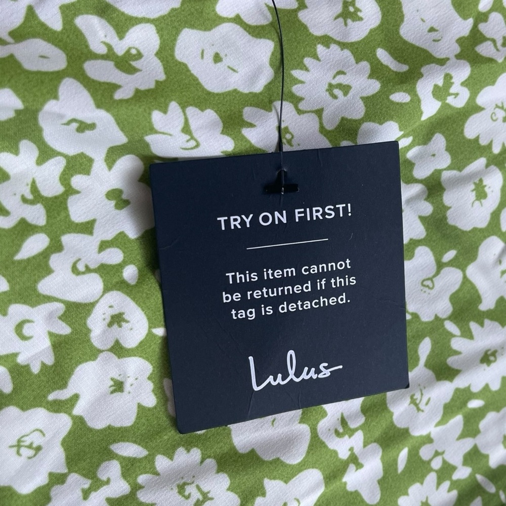 Lulus X Lush Timeless Touch Midi Dress Medium Green Floral Bloomcore A-Line NWT - Picture 12 of 16